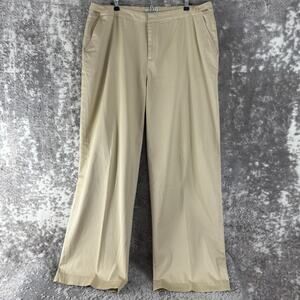 Coldwater Creek Plus Size 18W Flat Front Straight Leg Pants Beige Button Zip